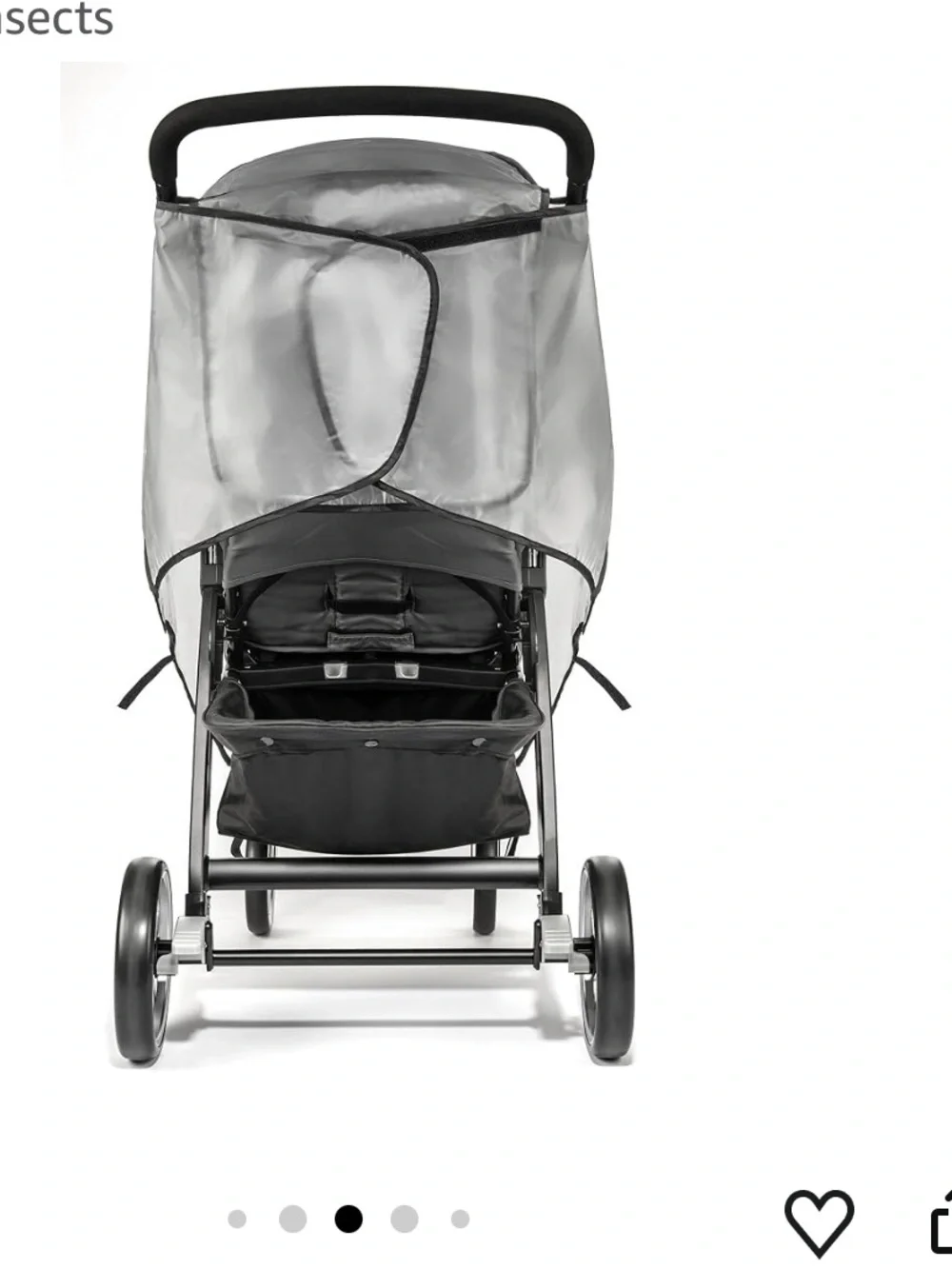 Premium Stroller Rain Cover Weather Shield, Easy in/Out Zipper, Universal Size,